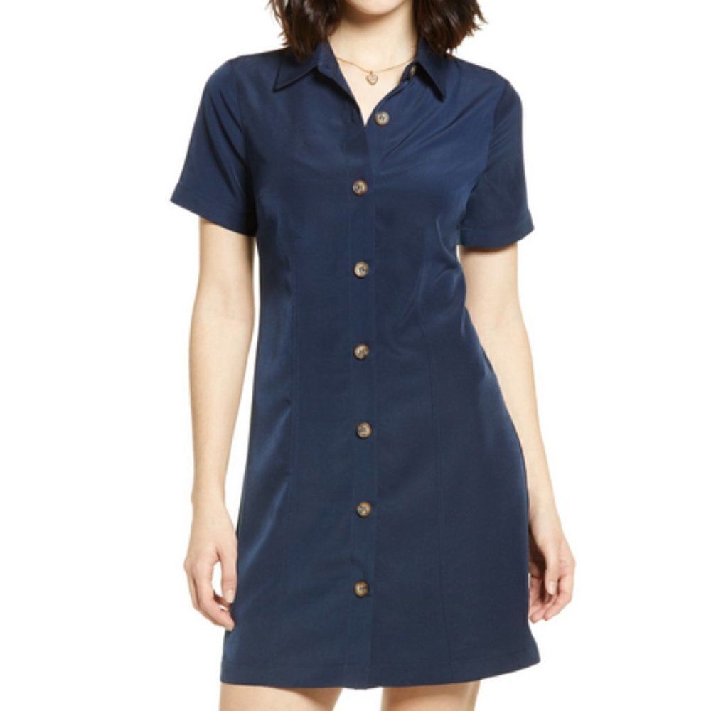 5/$25 Summer Sale!!!‎ BP Navy Button Down Shirt Dress Size XS